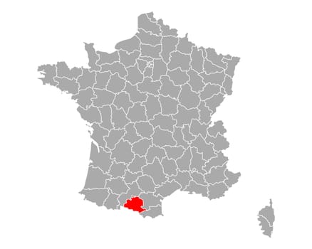 Map of Ariege in France