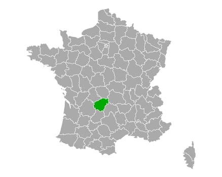 Map of Correze in France