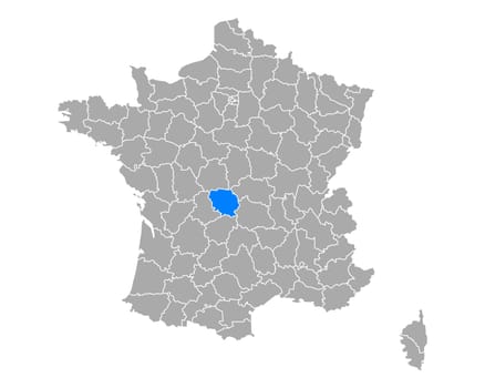 Map of Creuse in France