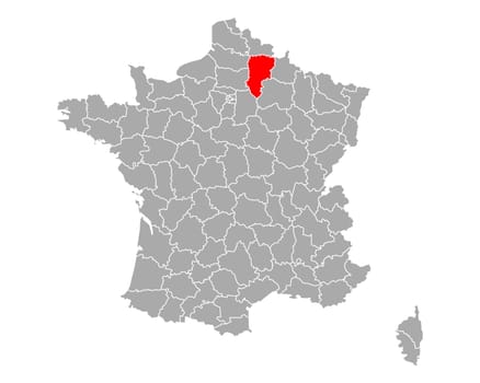 Map of Aisne in France