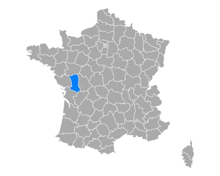 Map of Deux-Sevres in France