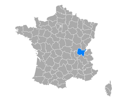 Map of Ain in France