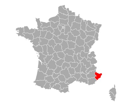 Map of Alpes-Maritimes in France