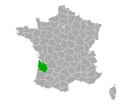 Map of Gironde in France