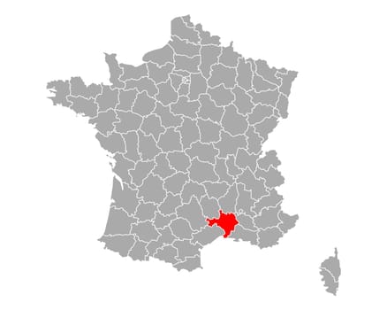 Map of Gard in France