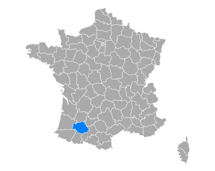 Map of Gers in France