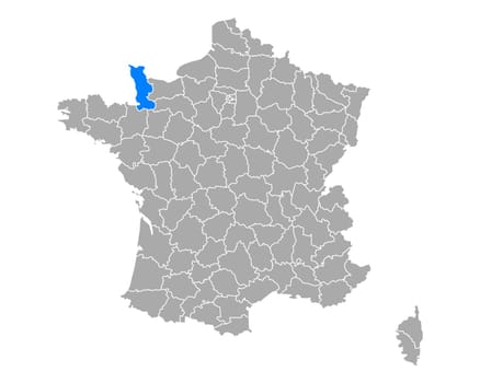 Map of Manche in France