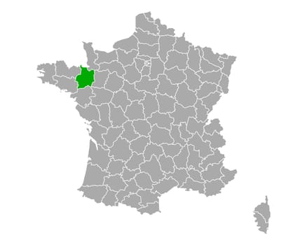 Map of Ille-et-Vilaine in France
