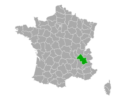 Map of Isere in France