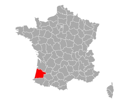Map of Landes in France