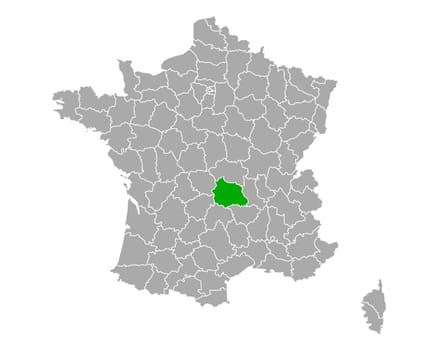 Map of Puy-de-Dome in France