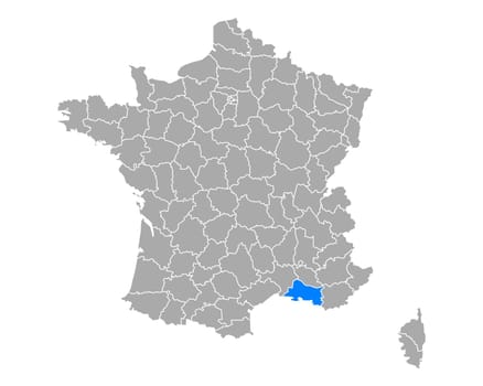 Map of Bouches-du-Rhone in France