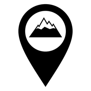 Mountains and location pin
