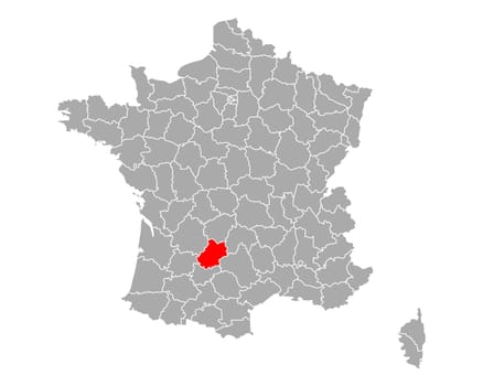 Map of Lot in France