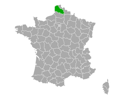 Map of Pas-de-Calais in France