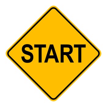 Start and road sign