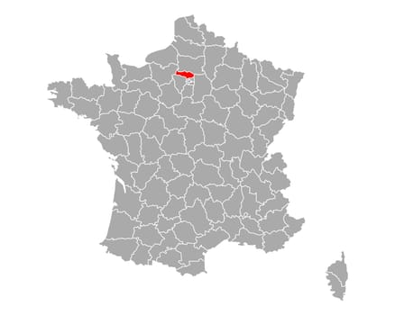 Map of Val-d Oise in France