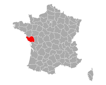 Map of Vendee in France
