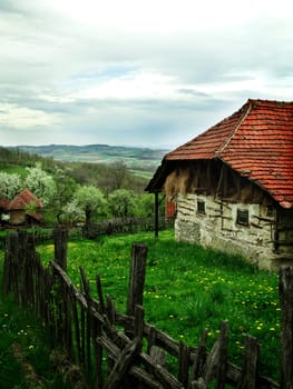 Old cottage in a mountain village