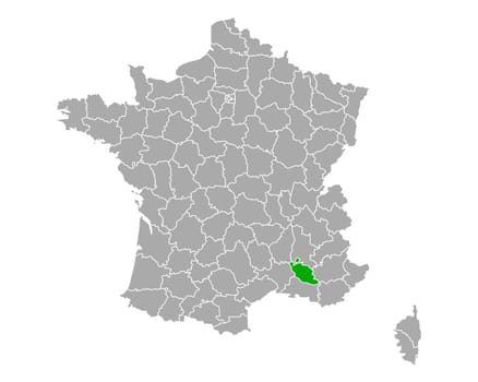 Map of Vaucluse in France