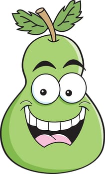 Cartoon illustration of a smiling pear.
