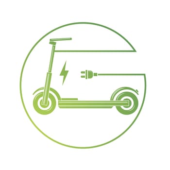 Electric Scooter Icon Isolated on White Background.