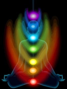 healing chakras mindfulness motion colorful background