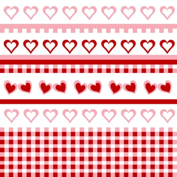 Seamless pattern with doodle hearts