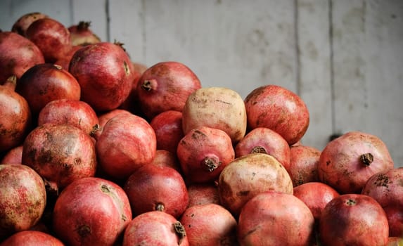 Pomegranate fruit at green market