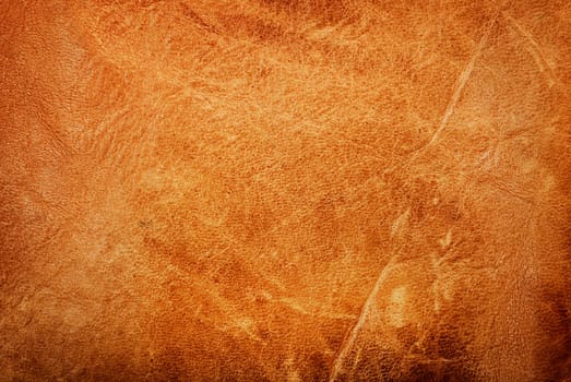Natural brown leather texture close up