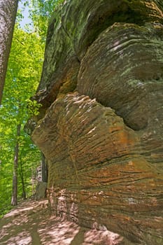 Hiking Trail Along Dramatic Forested Ledges in Cuyahoga Valley National Park in Ohio