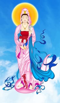 Avalokitesvara Bodhisattva chinese culture holy illustration