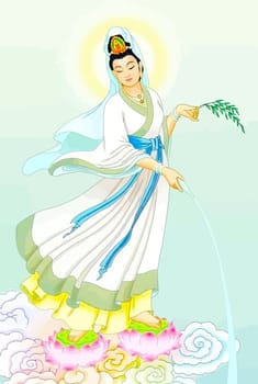 Avalokitesvara Bodhisattva chinese culture holy illustration