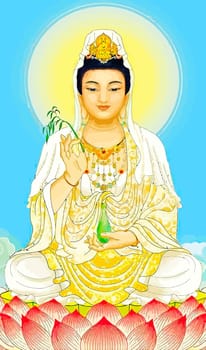Avalokitesvara Bodhisattva chinese culture holy illustration