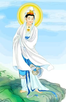 Avalokitesvara Bodhisattva chinese culture holy illustration