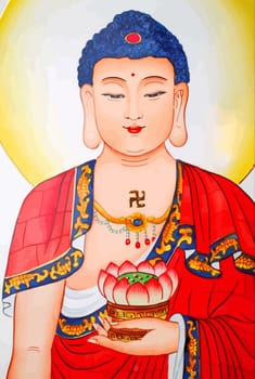 buddha  peace wisdom meditating  enlighted position illustration
