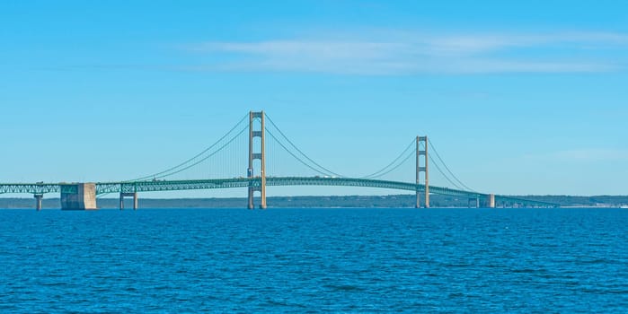 The Mackinac Bridge on a Clear Summer Day in Northern Michigan