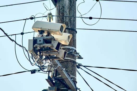 Video recording cameras of violations. Surveillance cameras. Close-up. High quality photo