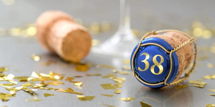 Champagne cap with the Number 38