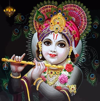 shri gopal krishna hinduism culture mythology illustration