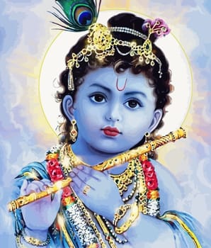 shri gopal krishna hinduism culture mythology illustration