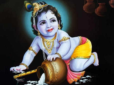 shri gopal krishna hinduism culture mythology illustration