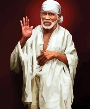 sai baba indian god illustration culture