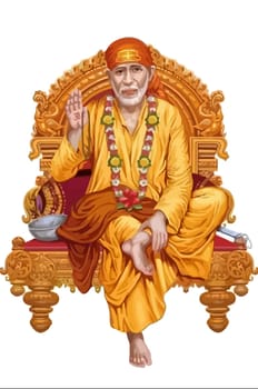 sai baba indian god illustration culture