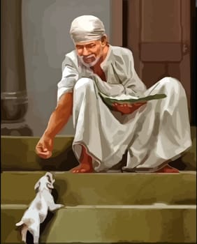 sai baba indian god illustration culture