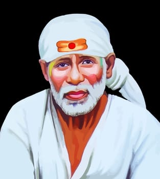sai baba indian god illustration culture