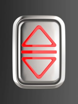 Silver elevator call button for up and down