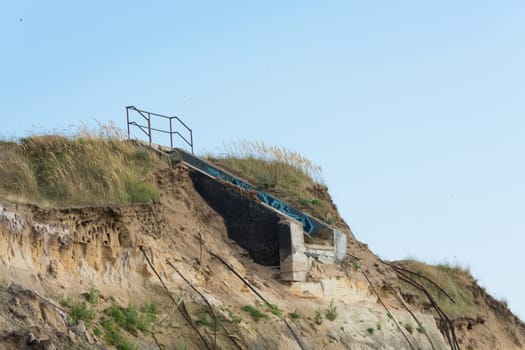 Cliff of ahrenshoop village at baltic sea peninsula darss. (Germany) in autumn time.