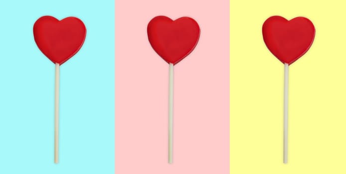 Colorful Lollipops over bright background