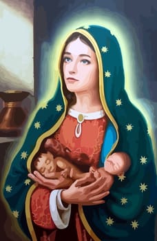 immaculate heart of lady mary sacred faith religion saint illustration